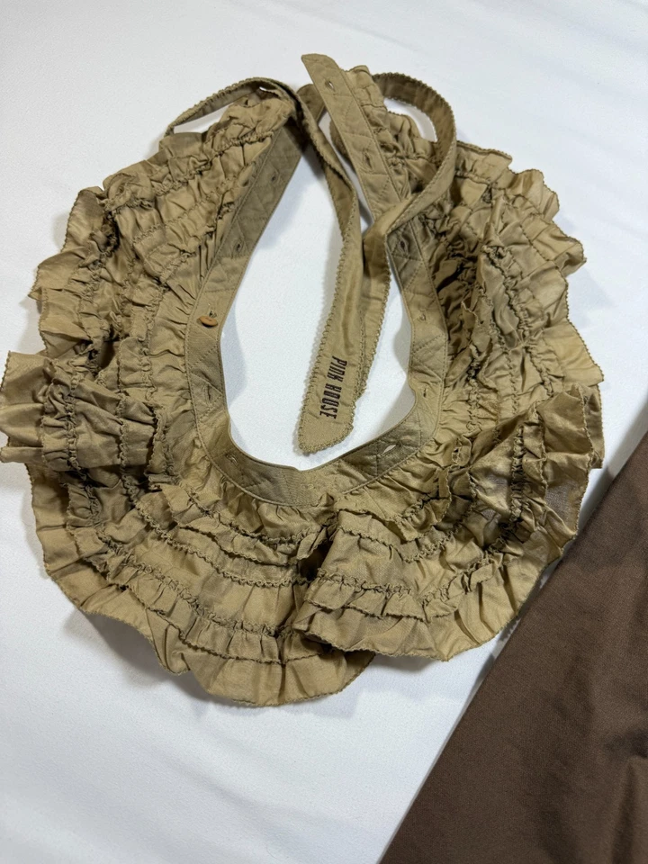 PINK HOUSE Brown Jacket Detachable Frill Ruffle Collar Japanese Mori Kei/Lolita - Image 2 of 4
