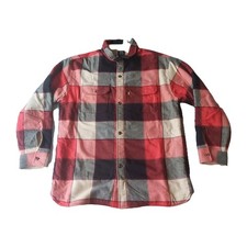 Levis Overshirt Shacket Men Medium Gold Tab Checked Padded Long Sleeve Buttoned 