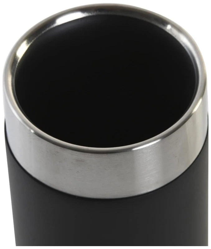 Bicchiere Bagno Nero Opaco Resina e Acciaio Inox Porta Spazzolini Spazzolino, fotografia 3 di 9