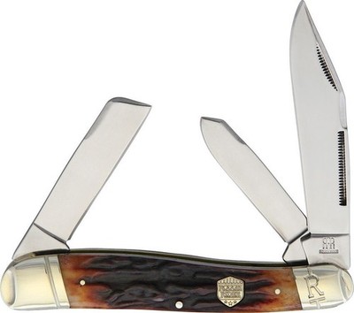 Rough Ryder Messer Large Stockman Brown Stag Bone Rough Rider Taschenmesser Box
