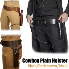 Western Cowboy PU Leather Gun Holster Tooled Revolver Pistol Belt Punk