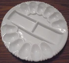 VTG LE Smith MILK GLASS DEVILED EGG PLATE Tray Platter Pineapple-Heavy-RARE