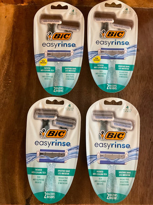 BIC Easy Rinse Women's Disposable 4-Blade Razors-2ct. each package  - Lot of 4