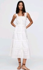 Gap x Doen Eyelet Midi Dress Off White Large Angel Core Summer Beachy New $158