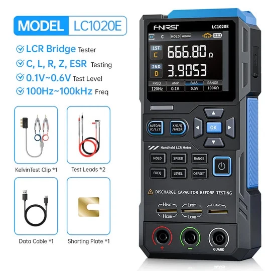 FNIRSI LC1020E Handheld Digital Bridge LCR ESR Meter Capacitor 100mF Auto range - Image 2 of 4