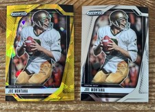 Joe Montana 2025 Panini Prizm Draft Picks #184 Gold Cracked Ice Base Lot of 2