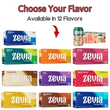 Zevia Zero Sugar Soda Gluten-Free Vegan, 12 oz Cans (8-Pack) (Select Flavor)