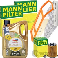 Mann Inspektionspaket+Total 0W-30 ÖL Passend FüR Fiat 500 Panda 312 78-95PS 1.3D