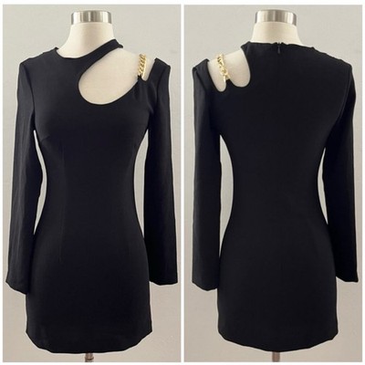 Zara Cutout Mini Dress Women's S Black Whimsigoth Vamp Witchy Dark Romantic NWT
