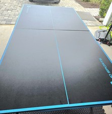 MD Sports Ping-pong Tennis Table - Black/Blue- worn net, 6 paddles, and a balls