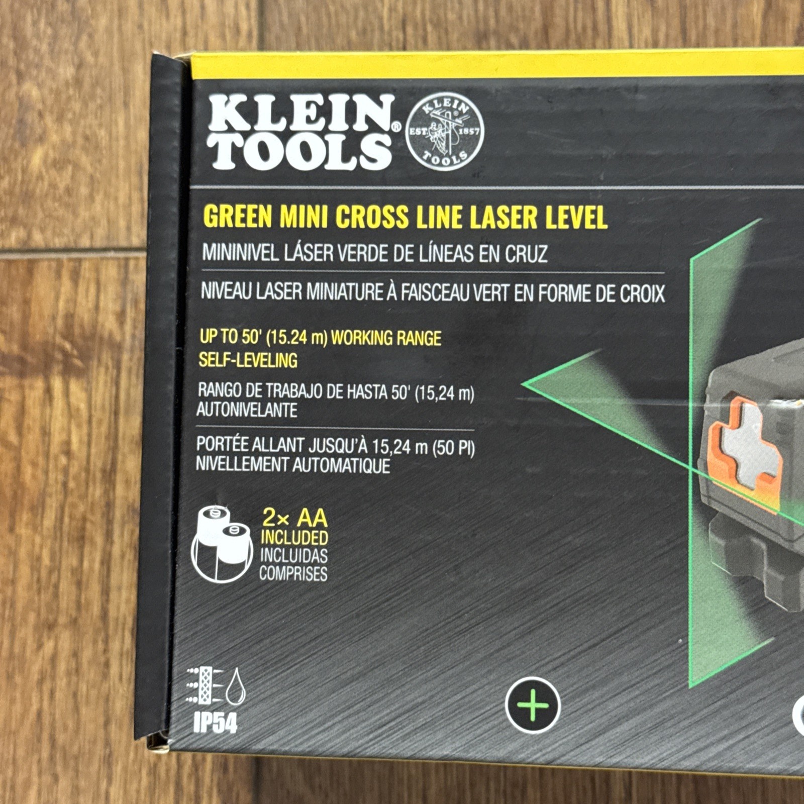 Klein Tools 93MCLG Green Mini Cross-Line Self-Leveling Laser Level, 50-Foot, NEW