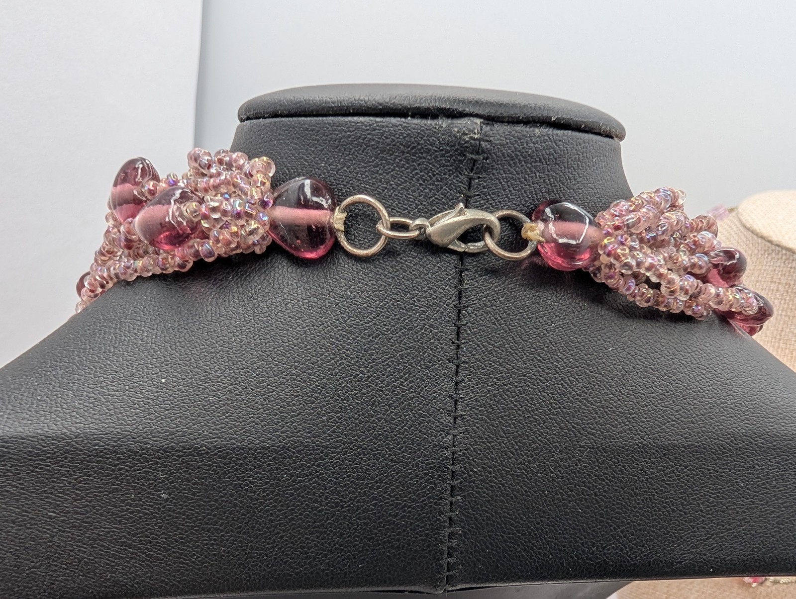 Chunky Multi-Strand Statement 2 Necklaces Pink Ma… - image 5