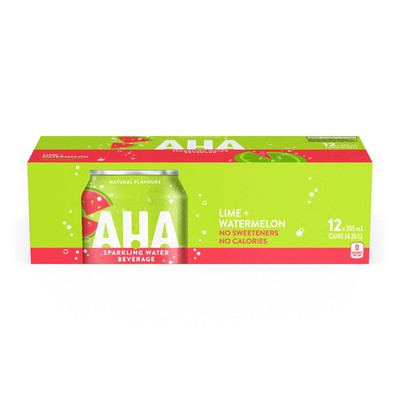AHA Sparkling Water Lime & Watermelon - 12x355ml (12oz)