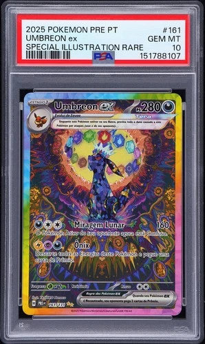 2025 POKEMON PORTUGUESE PRE PT-PRISMATIC EVOLUTIONS #161 UMBREON EX PSA 10