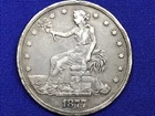 1877 Trade Dollar – Raw – Awesome Strike – Original Surfaces – Rim Bumps Noted
