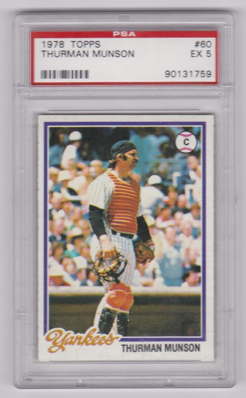 1978 Topps Thurman Munson New York Yankees #60 PSA 5