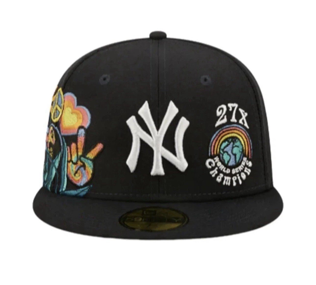 New Era New York Yankees Groovy 59FIFTY Fitted Blue Undervisor Size 7 3/8