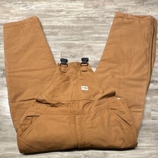 Carhartt Insulated Bib Overalls Brown Cotton Nylon 36x34 101626-211 Men