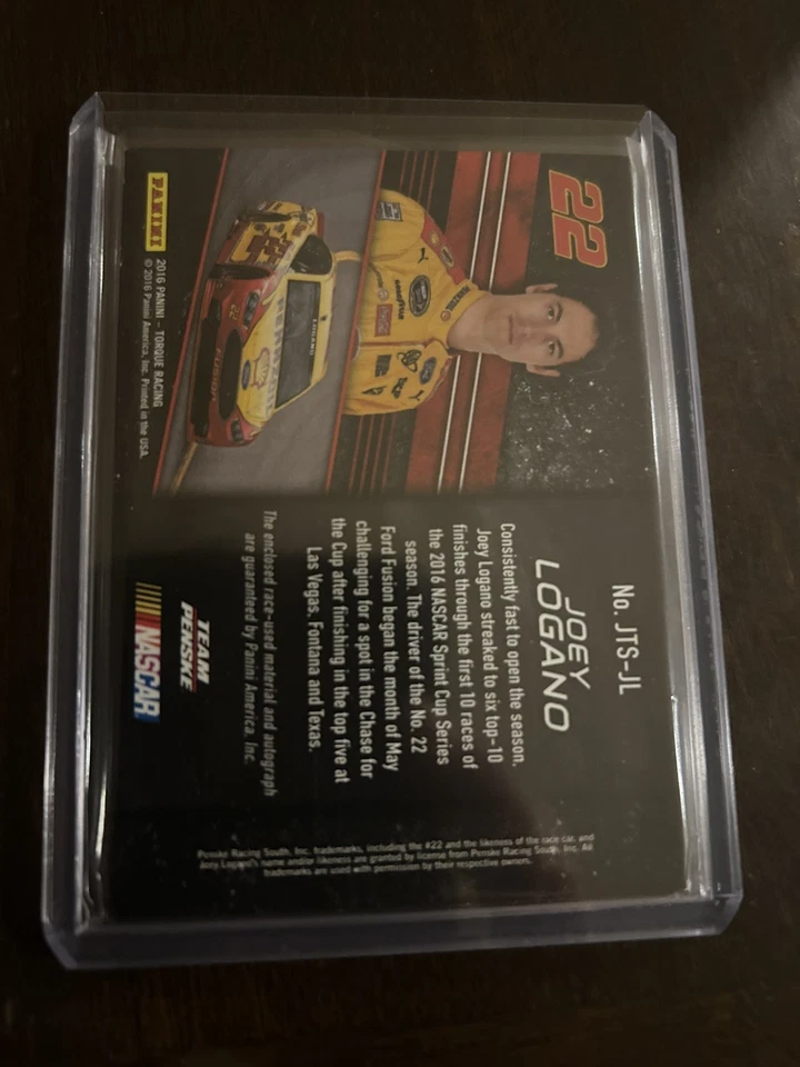 2016 Panini Torque Jumbo Tire Signatures Red /15 - Joey Logano #JTS-JL Auto - Image 2 of 2