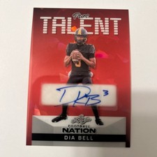 2025 Leaf Football Nation Dia Bell PURE TALENT Red Cracked Ice AUTO/2 LONGHORNS!