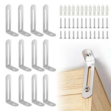 Anti Tip Furniture Anchors, Steel Wall Anchors, 12 Pack, Silver