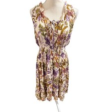 Lola P Floral High-Low Dress Size Large Boho Feminine Midi Dress
