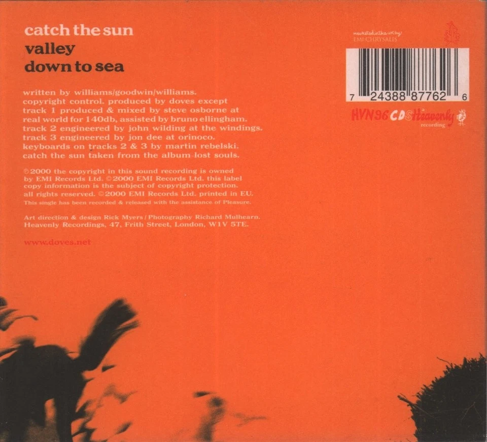 Doves (Manchester Group) Catch The Sun CD UK Heavenly 2000 Digipack Mit Info - Bild 2 von 2