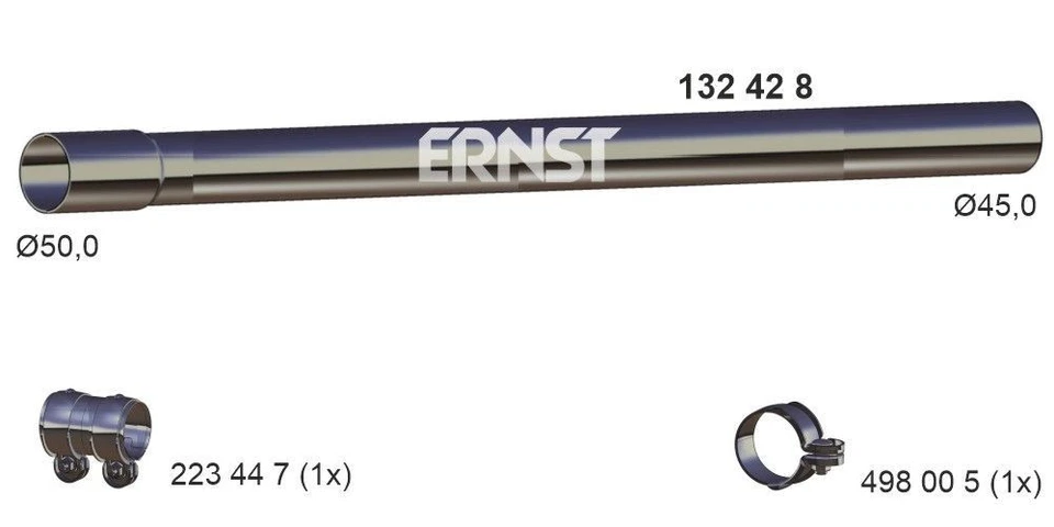 ERNST 132428 Tubo de escape para VW GOLF II (19E, 1G1) Jetta II (19E, 1G2, 165) - Imagen 3 de 4