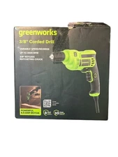 Greenworks 3/8’’ Corded Drill 3000 RPM 6.5AMP Motor