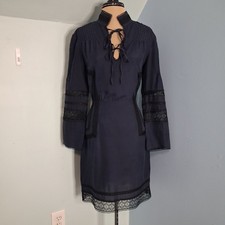 Derek Lam 10 Crosby 100% Silk Victorian Midi Dress Size 6 Whimsigoth Romantic
