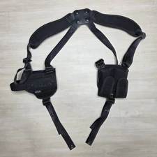 FALCO Nylon Roto-Shoulder Holster w/ Harness Double Magazine Pouch