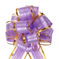 5Stk 6 Zoll GroßE Pull Bogen Geschenk Verpackung BöGen Band Organza BöGen Lila
