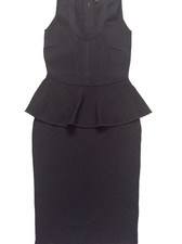 Country Road Dress Black Small size Back Zip Short sleeves Viscose nylon Blend