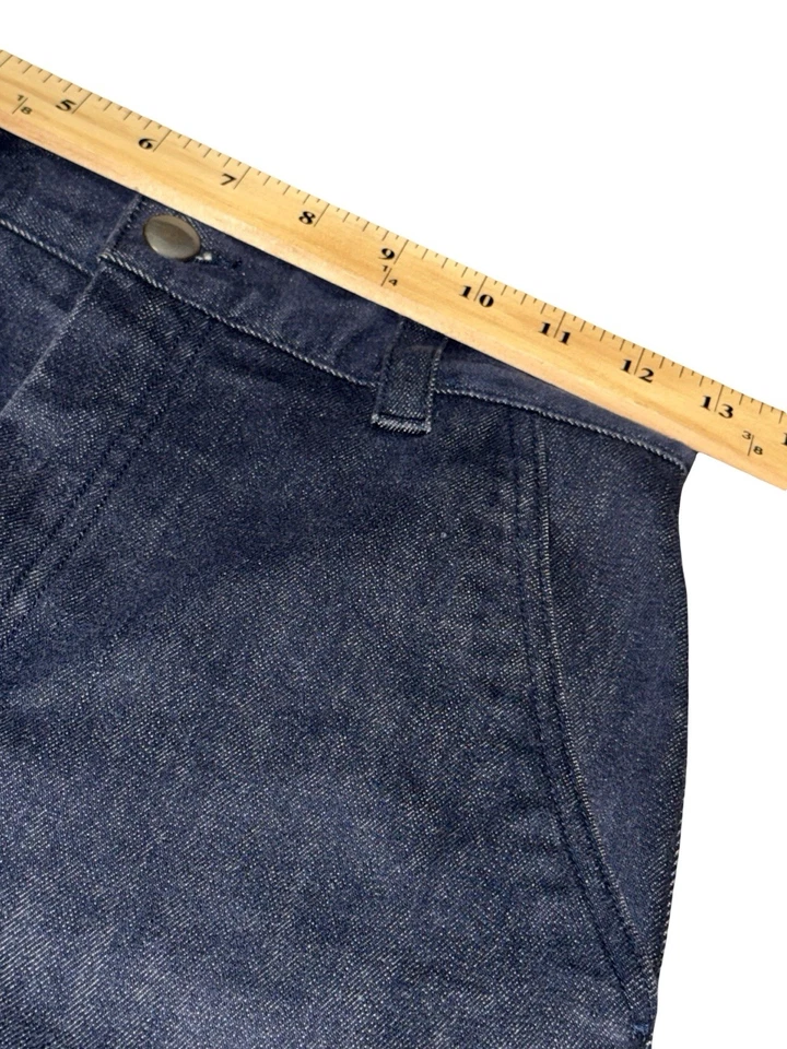 Falda midi de mezclilla para mujer COS línea A azul oscuro talla 26 algodón tiro medio Foto 3 de 4