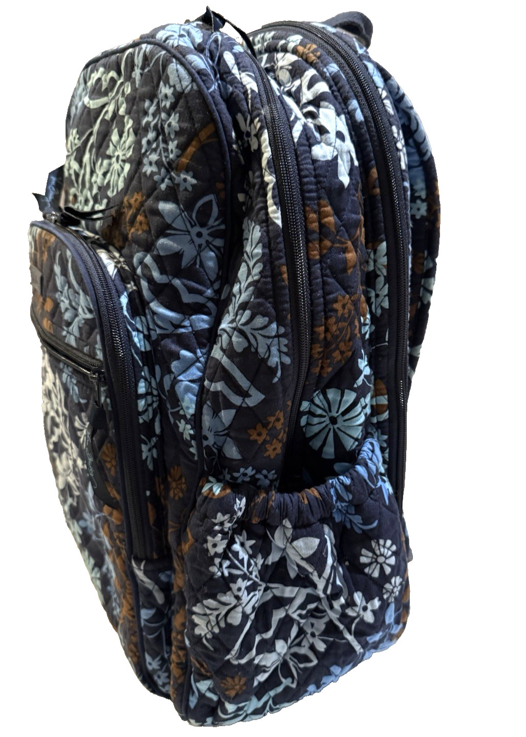 Vera Bradley Quilted  Backpack Java Flora Blue Br… - image 3