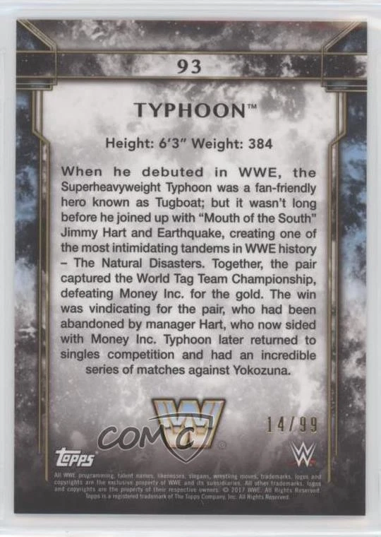 2017 Topps Legends of the WWE Silver /99 Typhoon #93 - Image 2 of 2