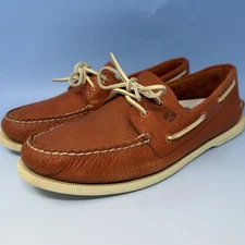 Sperry Top-Sider Boat Shoes Mens Sz 12 M Pebbled Leather A/O 2-Eye STS17043