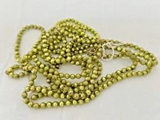 Vintage Green Mercury Glass Christmas Tree Beaded Garland  9 Feet SHINY BRITE