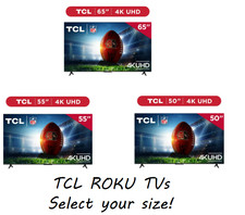 Tcl 65", 55", And 50" 4k Led Smart Roku Tv - Black