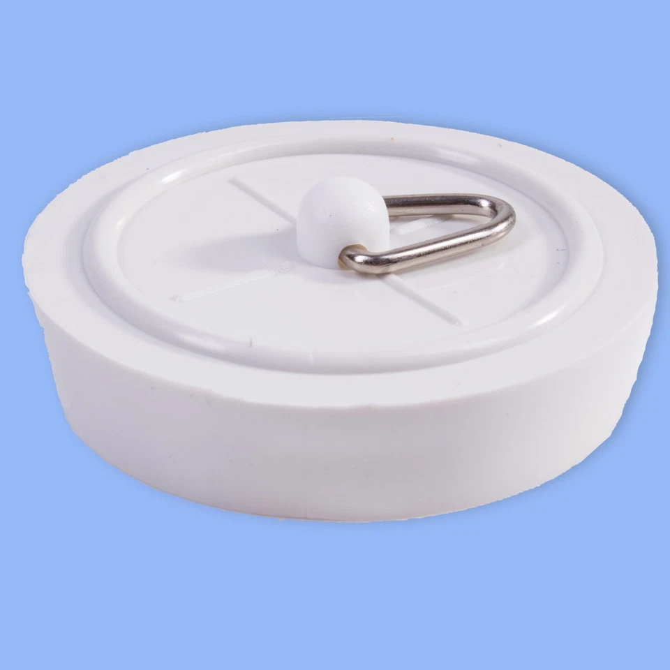 10x REPLACEMENT WHITE RUBBER 45mm BATH PLUG Bathroom 1 3/4" Drain Stopper Tub - Image 2 of 3