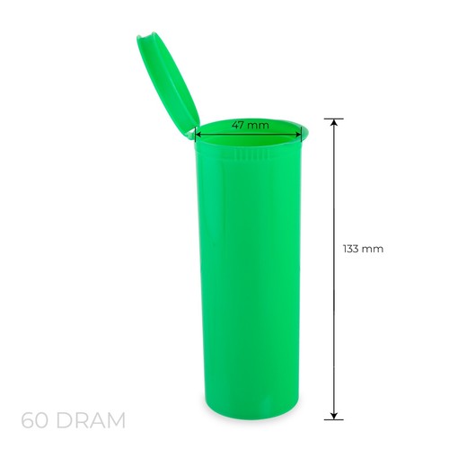 Frascos de dram Loud Lock Pop Top - Contenedores de almacenamiento de alimentos - 60 Dram - 75ct - Verde - Imagen 2 de 14