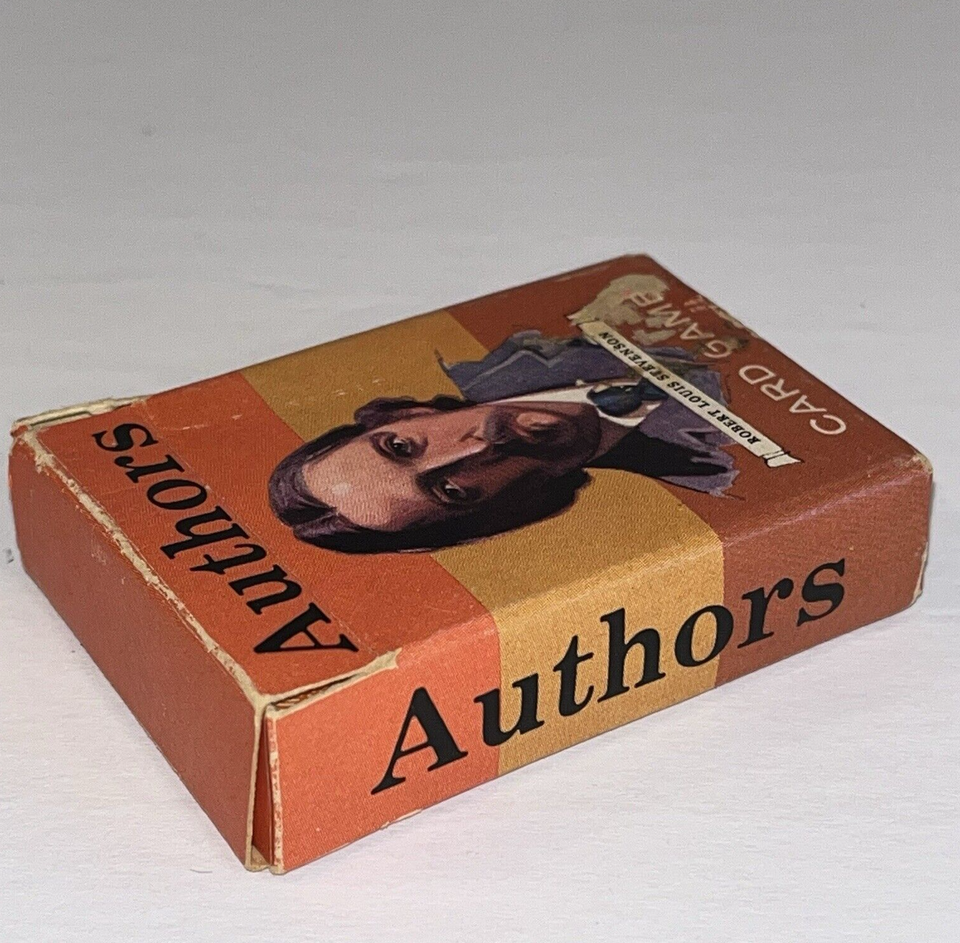 Vtg Whitman Authors Mini Card Game Deck 2.5" Picture Classic Book