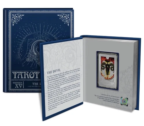 Niue 2024 Tarot Cards The Devil 1 oz Silver Proof Coin Mintage 2000