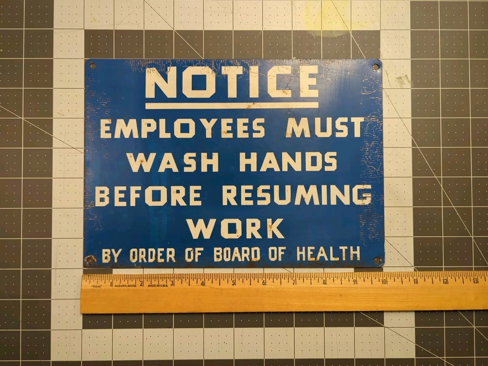 Vintage New York State Board Of Health Hand Wash Sign
