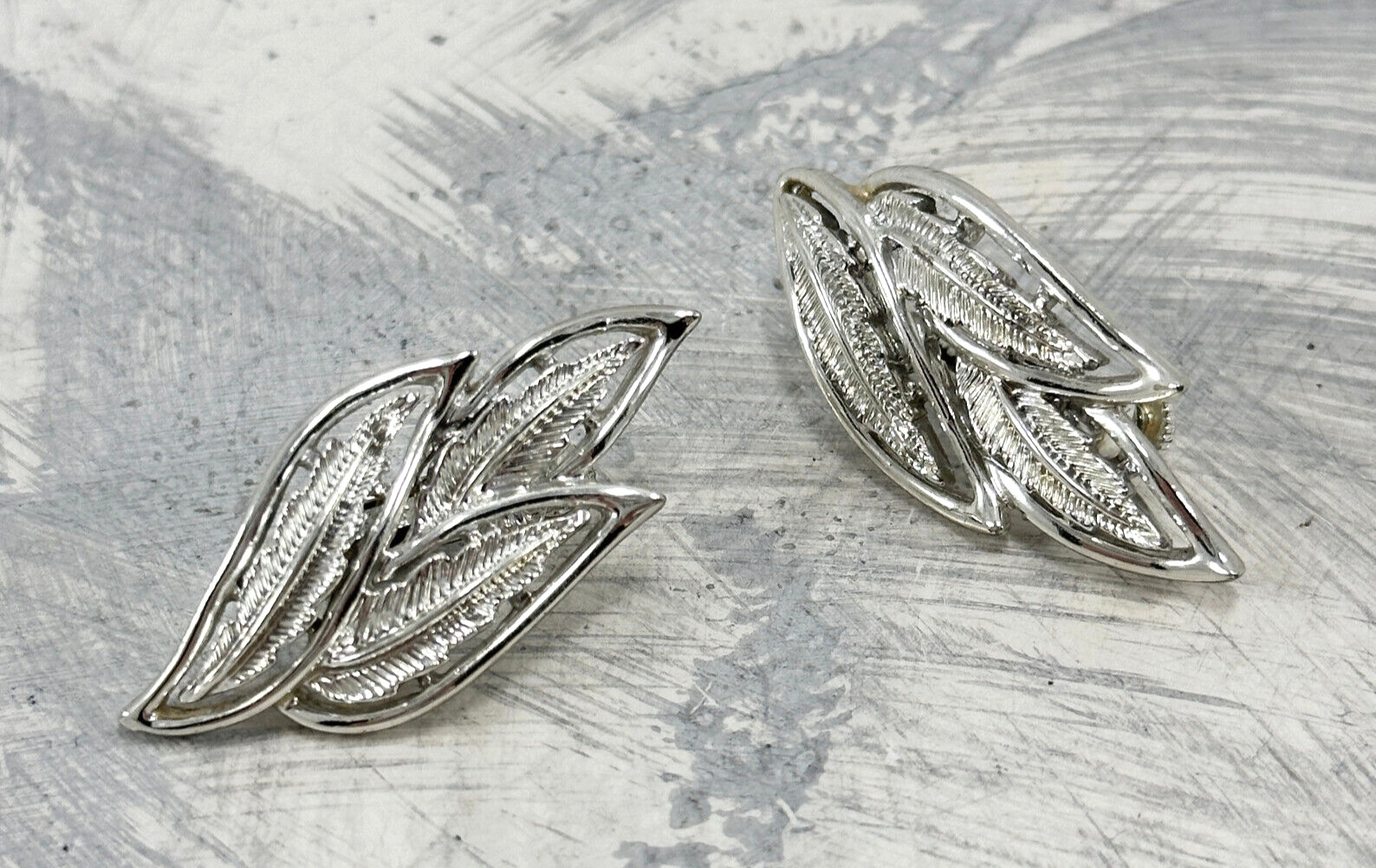 Signed Coro Silver Tone Leaf Shaped Adjustable Sc… - image 8