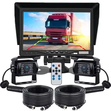 2x Heavy Duty Reverse Backup Camera 7" HD Monitor Kit for Truck Bus Trailer RVs