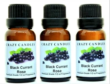 3 Black Currant Rose 1/2oz Premium Grade Scented Fragrance Oil Crazy Candles