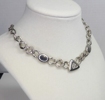 Vintage LCI silver tone with patina choker necklace