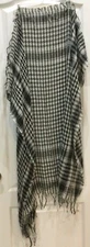 Womens Shawl Scarf Shoulder Wrap Head Cover 42 X 42 In Black White Plaid 189 