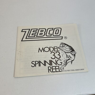 书33 Vintage Zebco Model 33 Spinning Reel Factory Owners Manual ONLY | eBay
